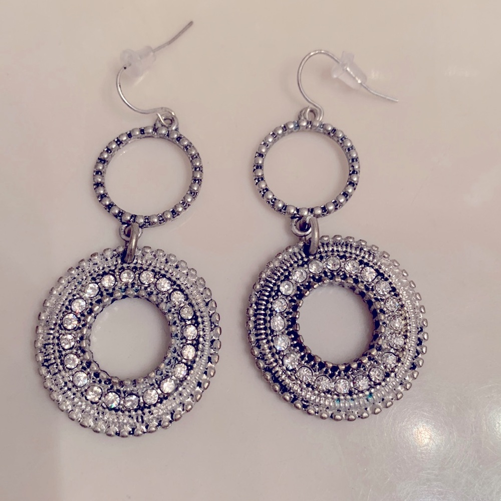 Silver tone earrings